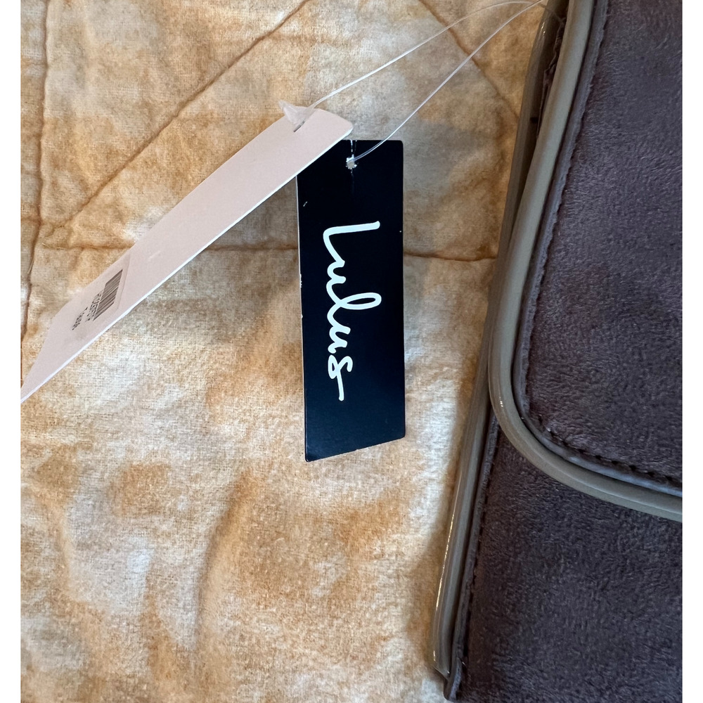 Lulus Purse Brown Clutch Crossbody Brown Foldover Removable Chain Strap NWT - Picture 4 of 9